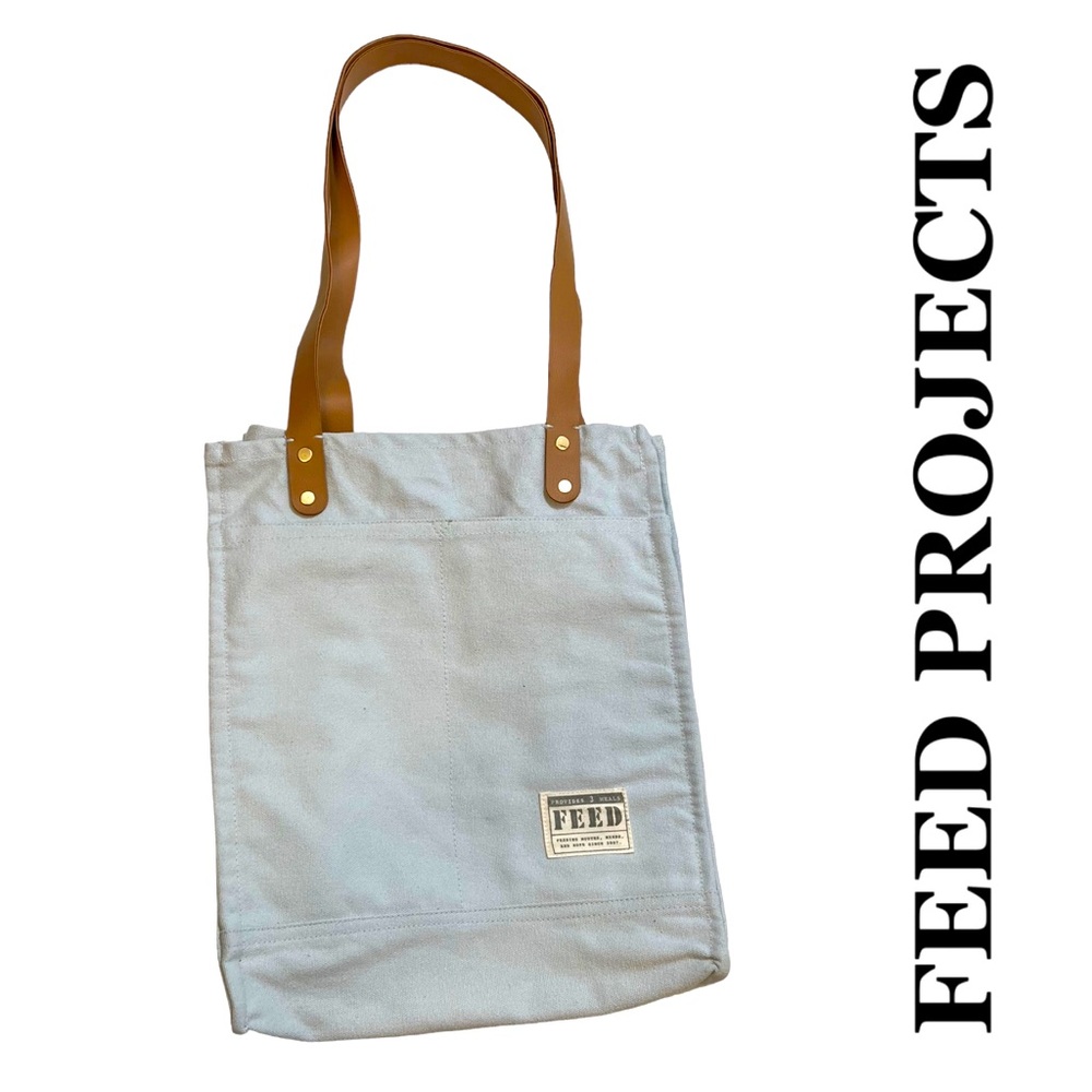 FEED PROJECTS Canvas Market Tote in Coastal Stripe